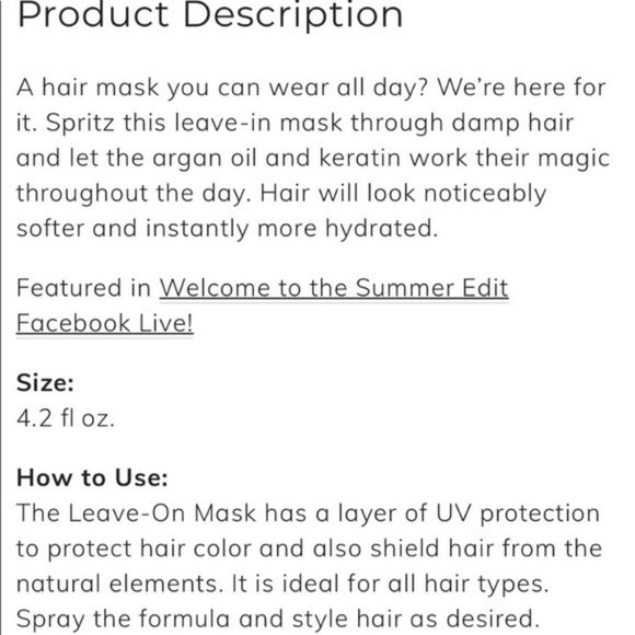 Moroccan Gold Series Leave In Mask Full Size NEW in Box 4.2oz. - Picture 2 of 3